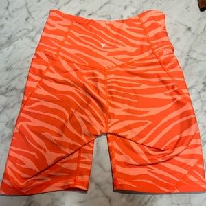 Old navy orange tiger print biker shorts size small